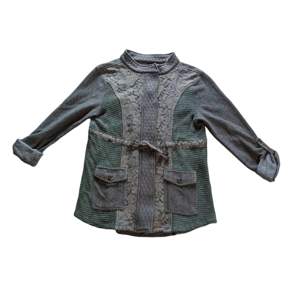 Bke Boutique Mixed Media Sweater Jacket Small